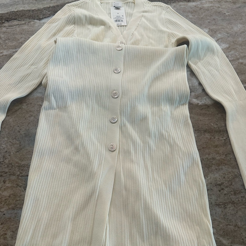 Ribbed Cream Sweater Dress